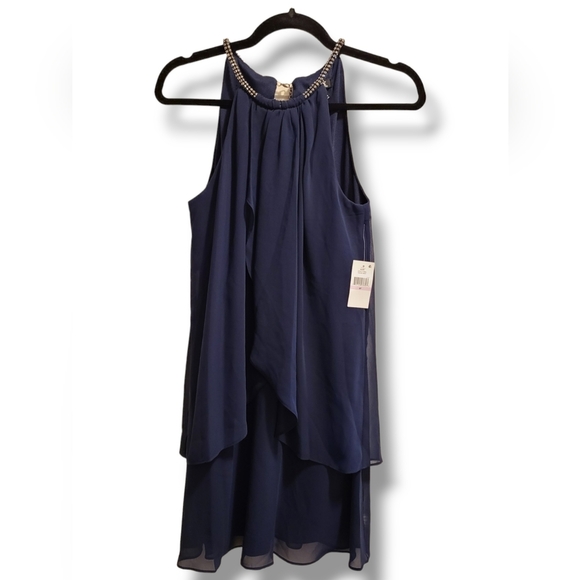 SLNY Chiffon Halter Dress NWT 6P - Picture 3 of 11